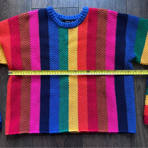 Sugarlips Reading Rainbows Striped Women's Sweater - Picture 6 of 6